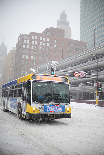 Bus in snow