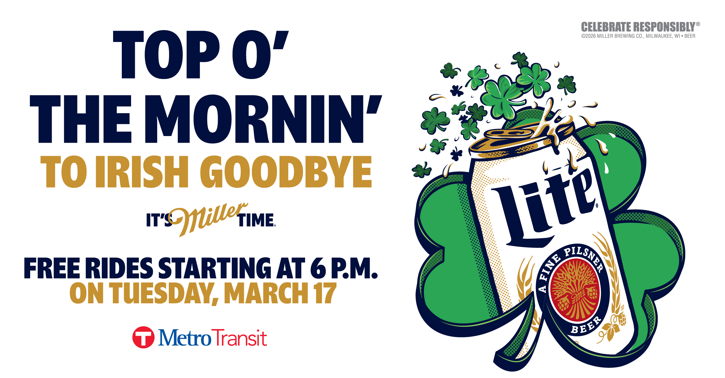 Miller Lite Free Rides St. Patricks Day 2025