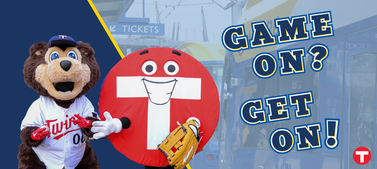 TC Bear and Skip Traffic mascots: Game on? Get On!