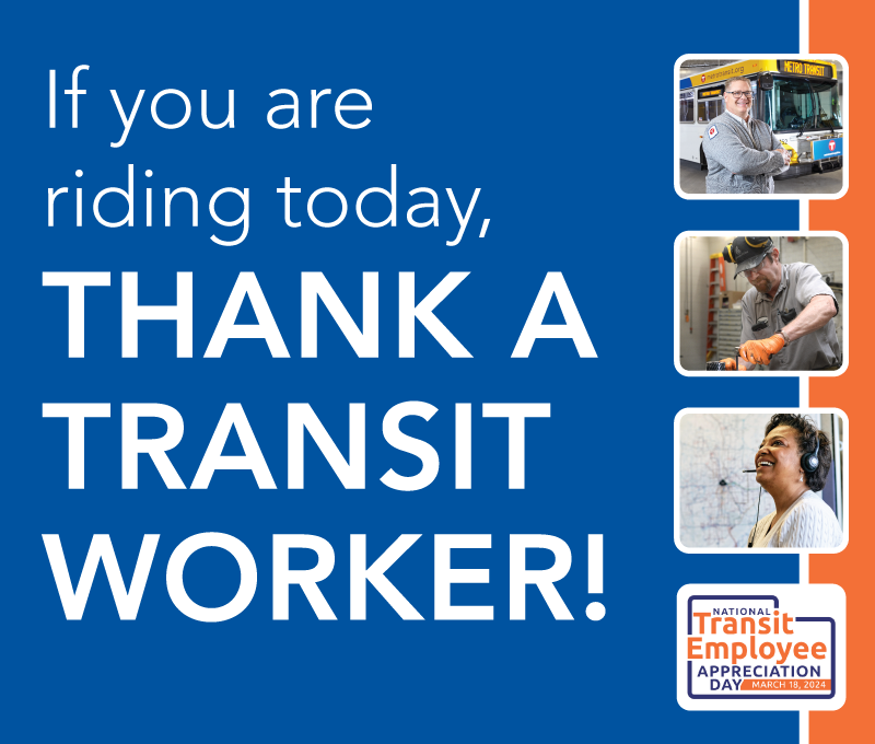 Image of transit workers for transit appreciation day, March 18th.