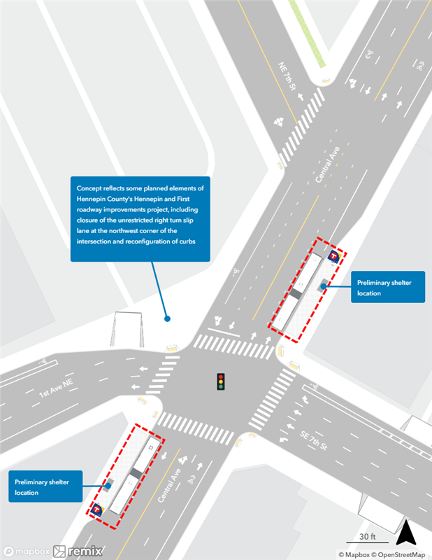 Central & 1st Avenue/7th Street - Metro Transit