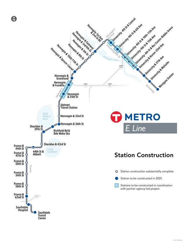 E Line Construction Map accessible version linked below