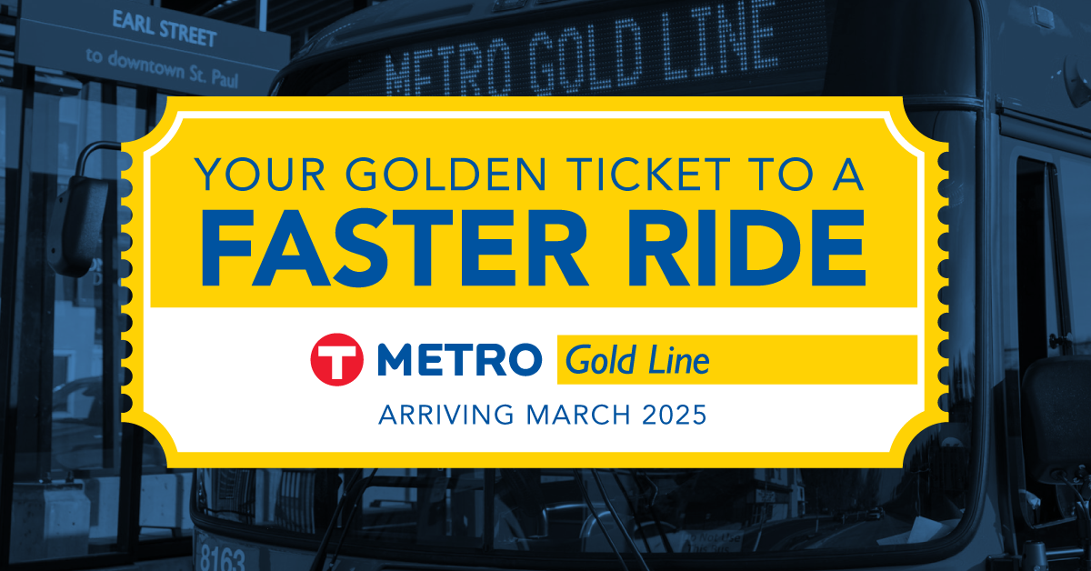 Graphic of a ticket that says "Your Golden Ticket to a Faster Ride"