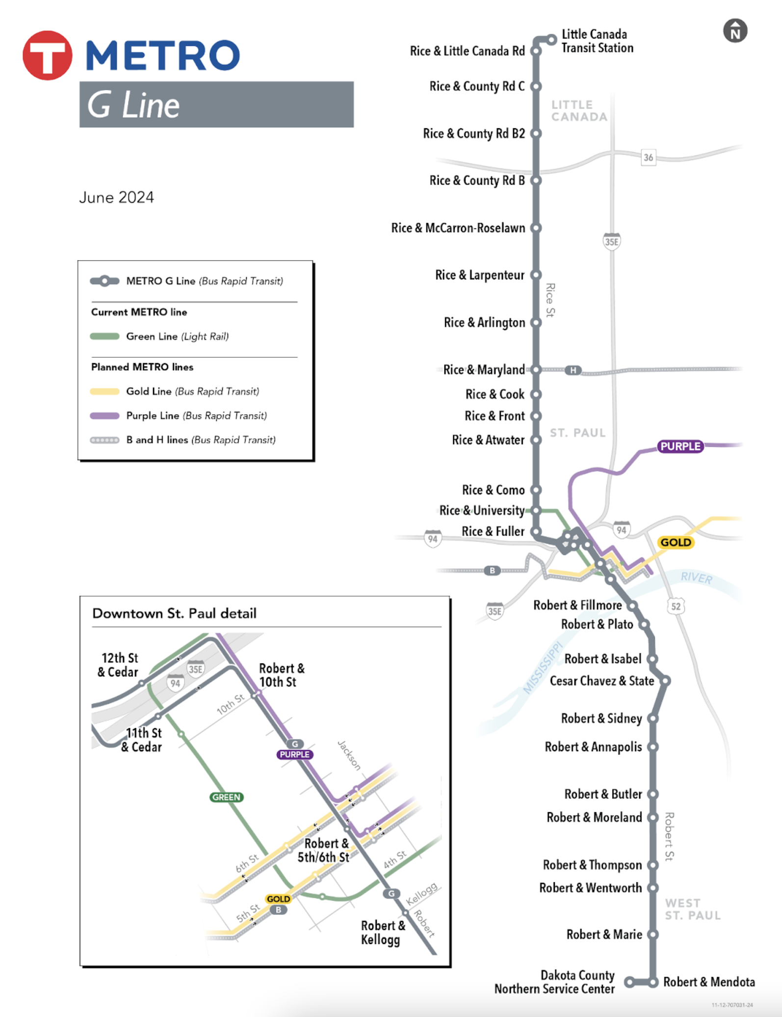 Map of the G Line Corridor