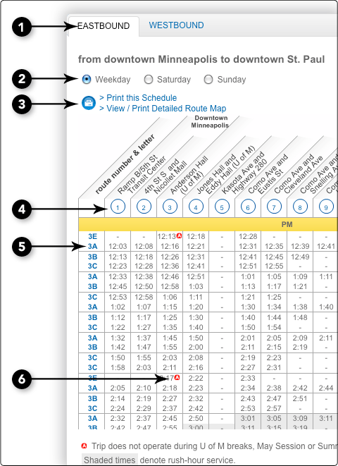 Schedule detail 