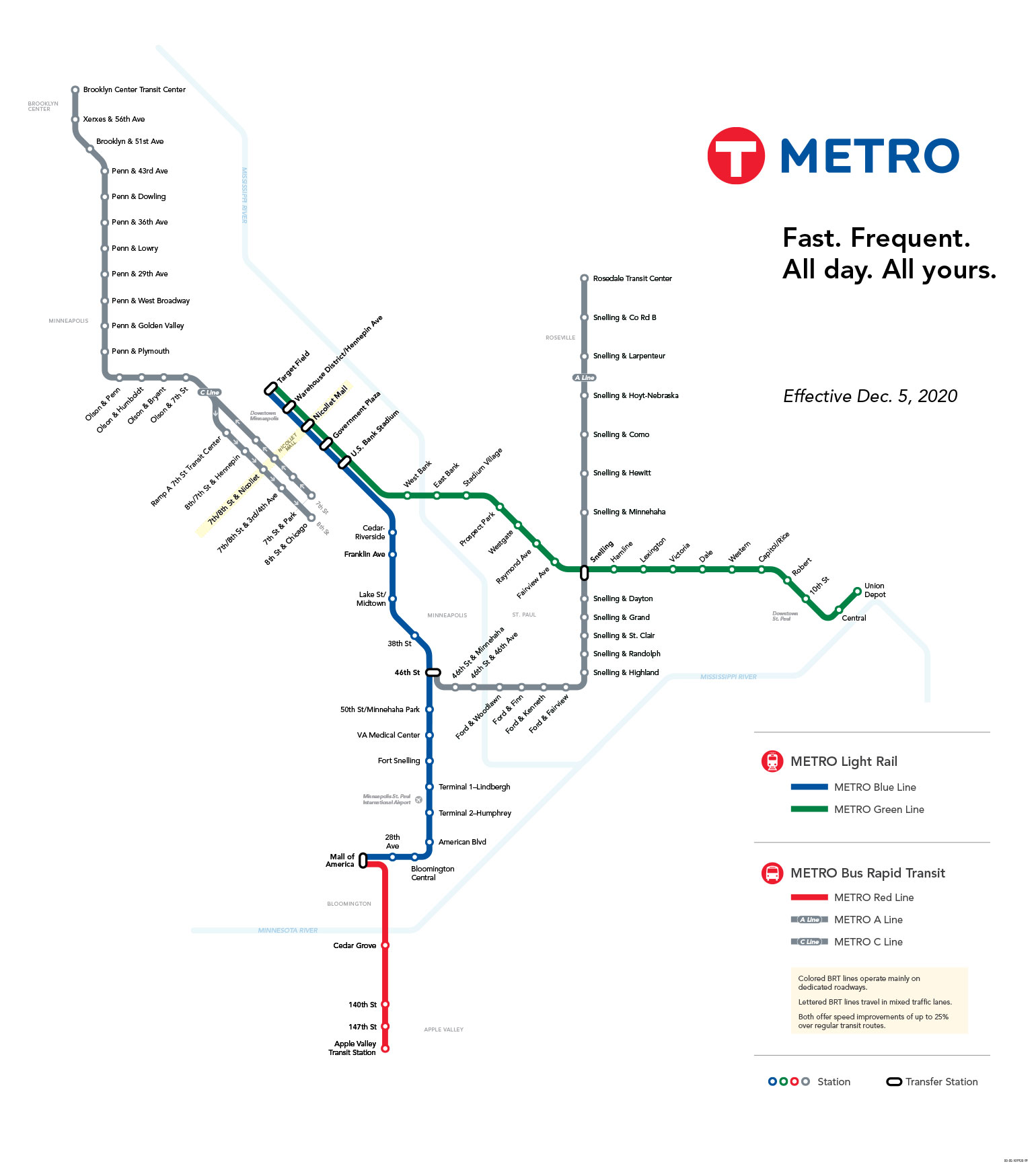 minneapolis light rail map Metro Metro Transit